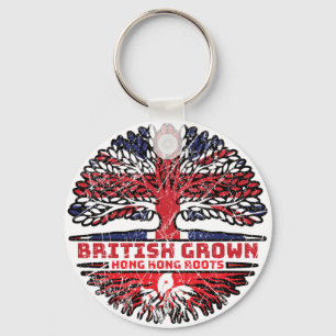 Hong Kong Uk United Kingdom British Tree Roots Keychain