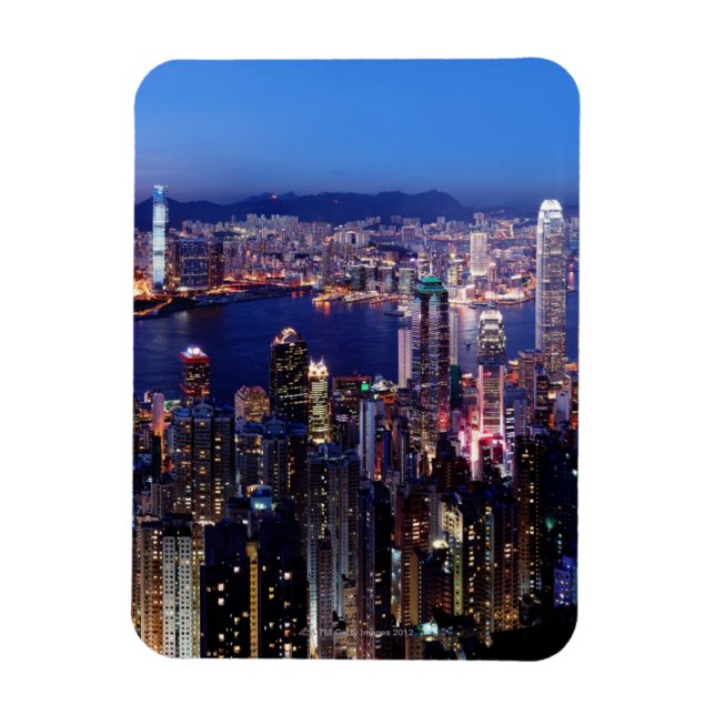 Hong Kong Victoria Harbor at Night Magnet (Vertical)
