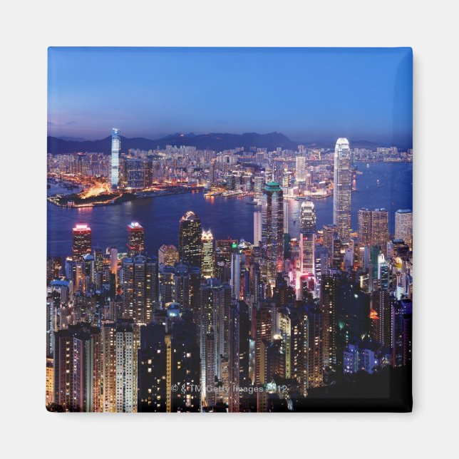 Hong Kong Victoria Harbor at Night Magnet (Front)