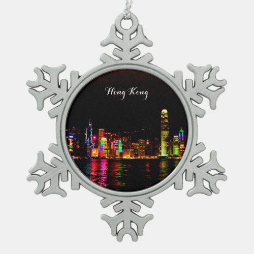 Hong Kong Victoria Harbour 2 Snowflake Ornament