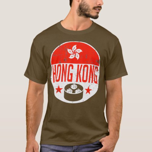 Hong Kong Vintage Flag Dim Sum Foodie Souvenir T_Shirt