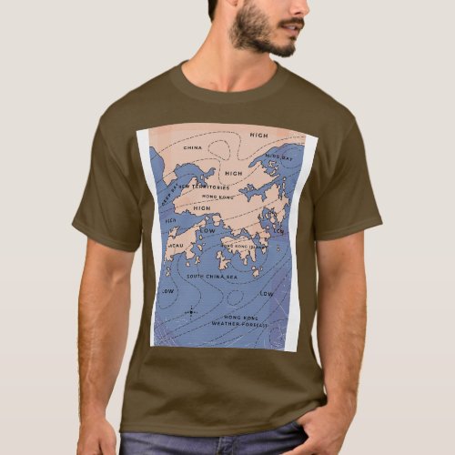 Hong Kong Vintage style weather map T_Shirt