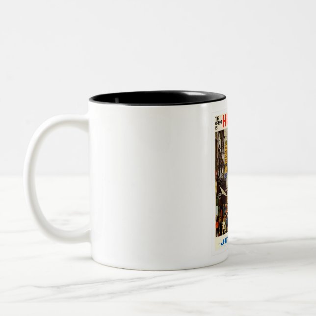 Hong Kong Vintage Travel   Two-Tone Coffee Mug (Left)