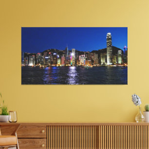 Hong Kong Waterfront Night View Canvas Print