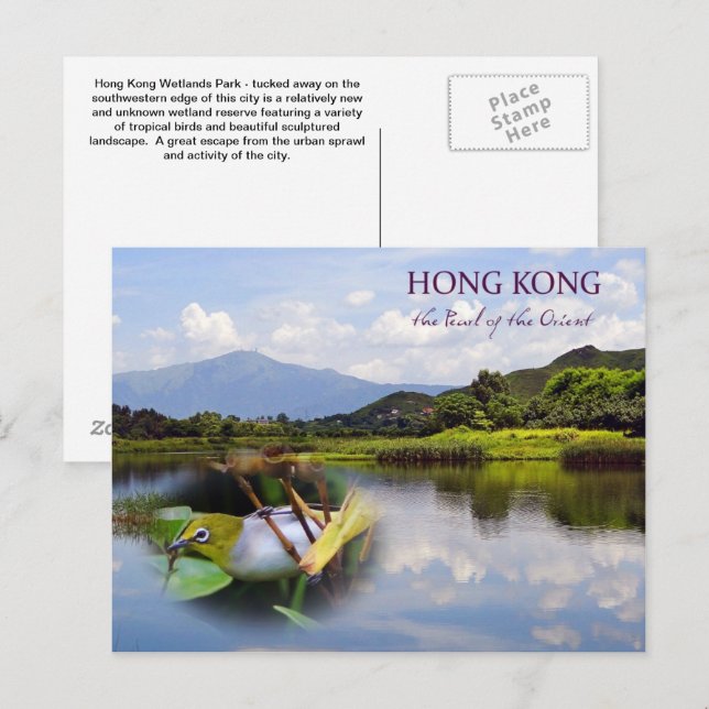 Hong Kong Wetlands Park Travel Post Card (Front/Back)
