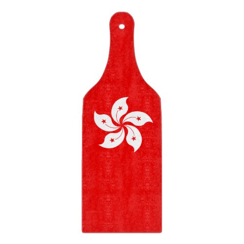 Hong Kong White Orchid Symbol on Red Cutting Board