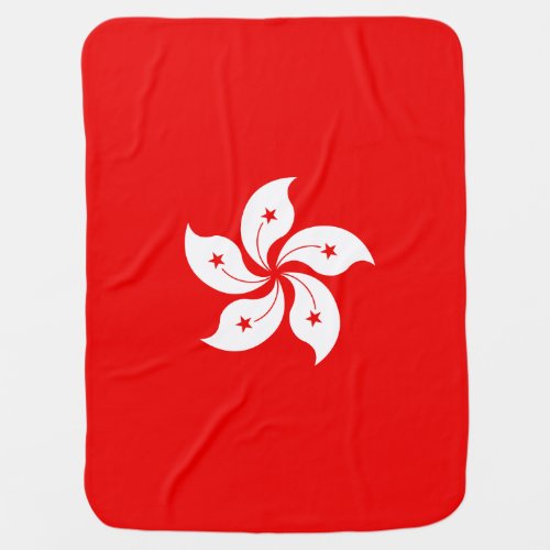 Hong Kong White Orchid Symbol on Red Swaddle Blanket