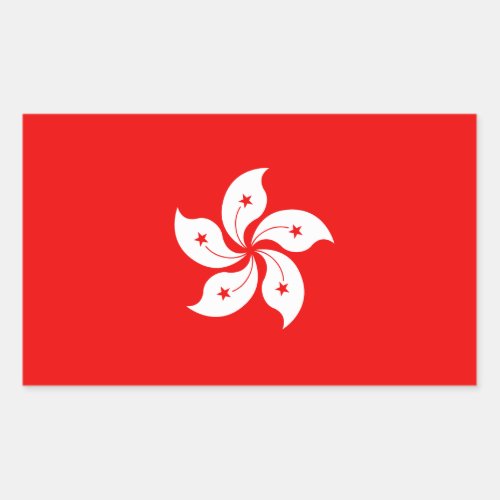 Hong Kong White Orchid Symbol Rectangular Sticker