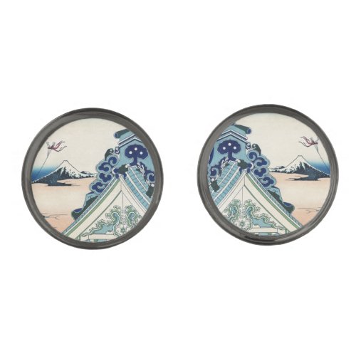 Honganji Temple in Asakusa Japan  Mt Fuji Cufflinks