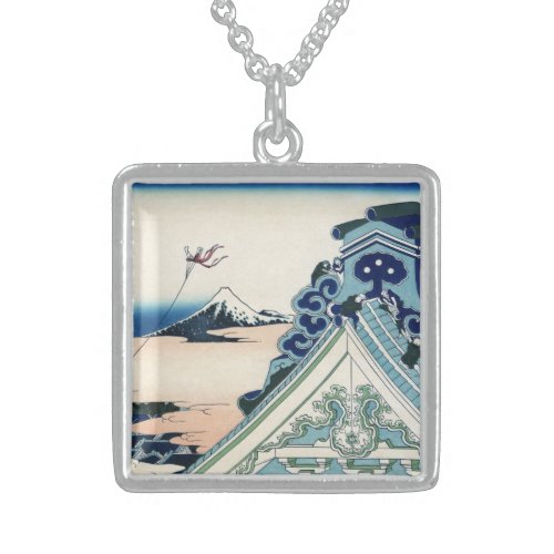 Honganji Temple in Asakusa Japan  Mt Fuji Sterling Silver Necklace