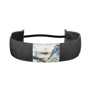 Honganji Temple Vista of Mt. Fuji Japanese Woodcut Athletic Headband