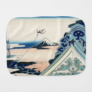 Honganji Temple Vista of Mt. Fuji Japanese Woodcut Baby Burp Cloth