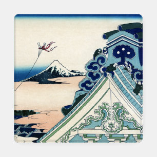 Honganji Temple Vista of Mt. Fuji Japanese Woodcut Coaster Set