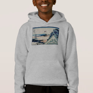 Honganji Temple Vista of Mt. Fuji Japanese Woodcut Hoodie