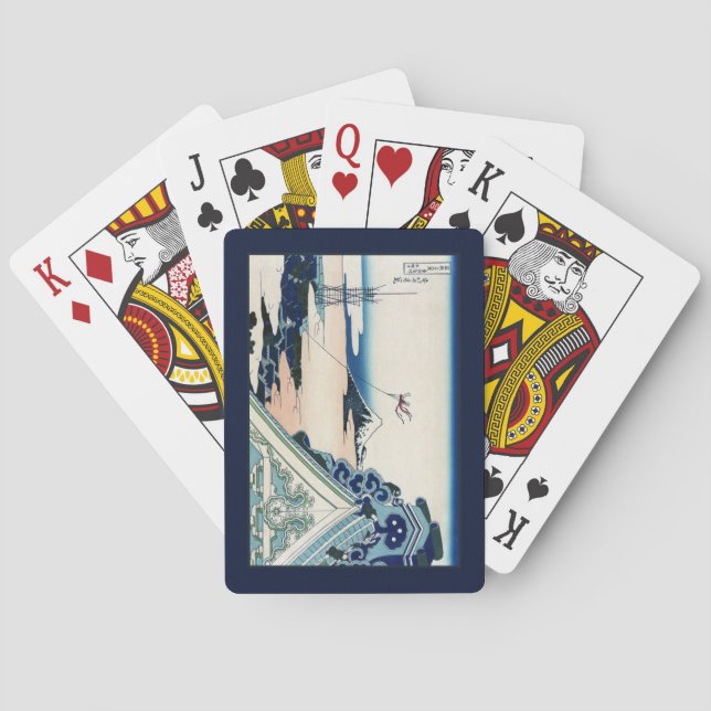 Honganji Temple Vista of Mt. Fuji Japanese Woodcut Poker Cards (Back)