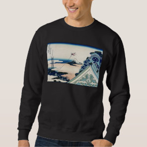 Honganji Temple Vista of Mt. Fuji Japanese Woodcut Sweatshirt