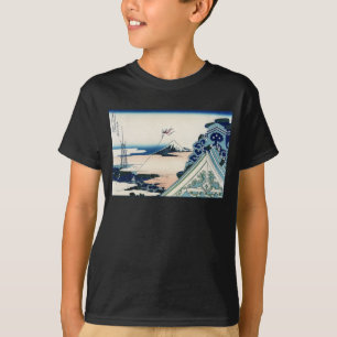 Honganji Temple Vista of Mt. Fuji Japanese Woodcut T-Shirt