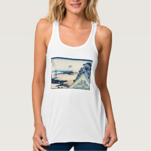Honganji Temple Vista of Mt. Fuji Japanese Woodcut Tank Top