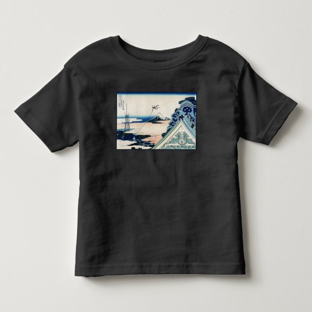 Honganji Temple Vista of Mt. Fuji Japanese Woodcut Toddler T-shirt (Front)
