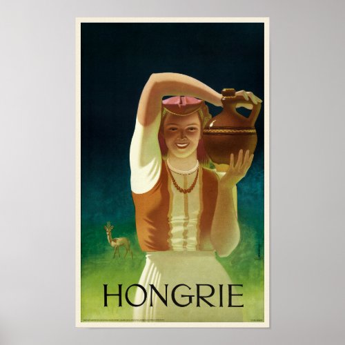 Hongrie Hungary Vintage Poster 1930s