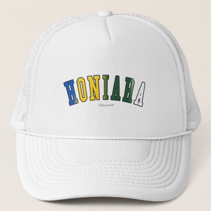 Honiara in Solomon Islands National Flag Colors Hat