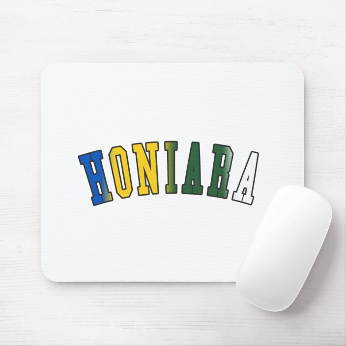 Honiara in Solomon Islands National Flag Colors Mouse Pad