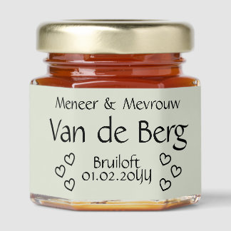 Honing Bedankje Bruiloft – Kleur Aanpasbaar -  Honey Jar Favors
