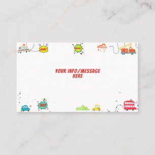 Honk beep vroom happy vehicles boy birthday enclosure card