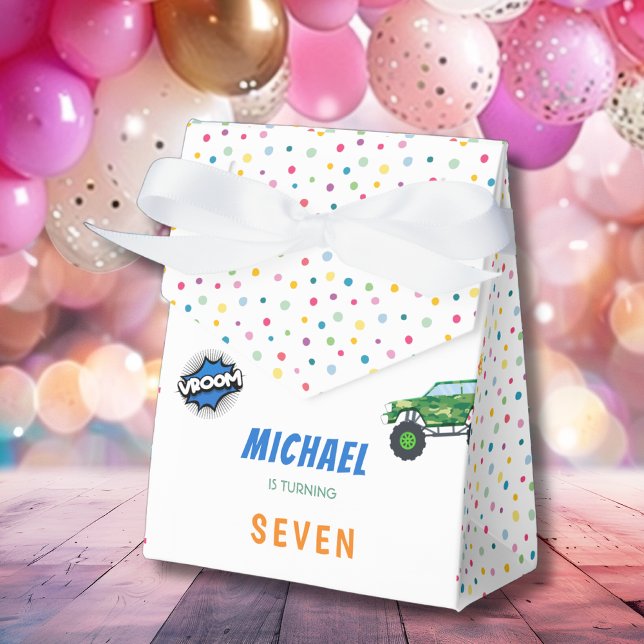 Honk beep vroom monster trucks fast boy birthday favor boxes (Creator Uploaded)