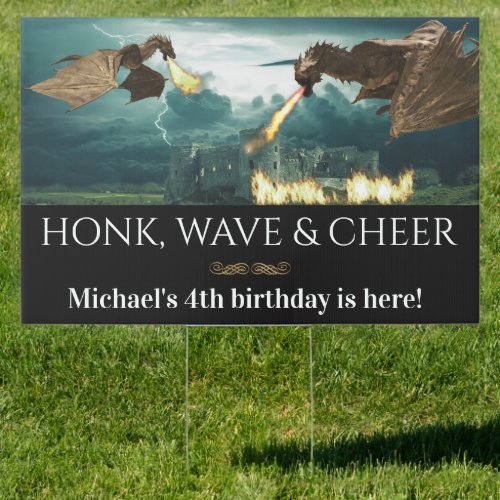 Honk Drive By Social Distancing Birthday Sign