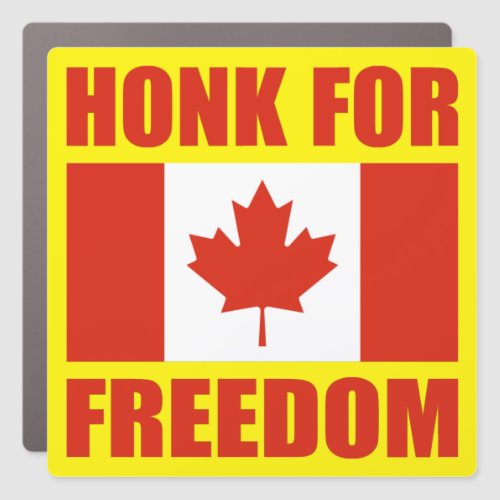 Honk for freedom Canadian truckers convoy truck Ca Car Magnet