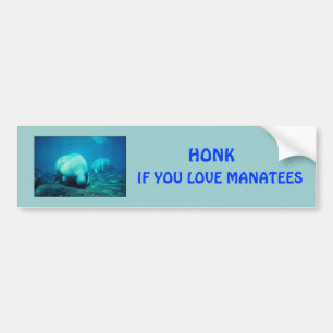 Honk for Manatees Bumper Sticker