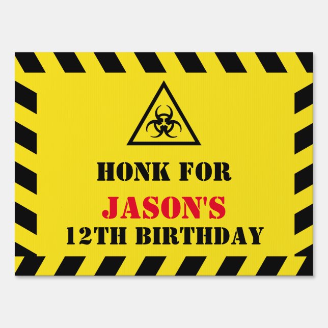 Honk for Quarantine Birthday PartyGarden Sign (Front)