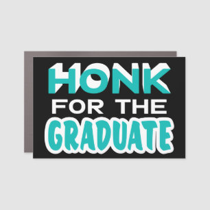 Honk For The Graduate Modern Blue Black Car Magnet