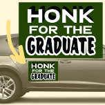 Honk For The Graduate Modern Green Black Car Magnet<br><div class="desc">Fun way to give your graduate some appreciation for all their efforts on completing their studies. Festive and modern black and white typography. Background color can be changed to color of your own choice. Simple and easy to read. Perfect for car neighborhood drive parades.</div>