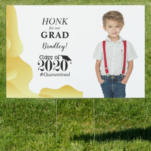 Honk For Your Grad Photo Graduation 2020 Gold Sign