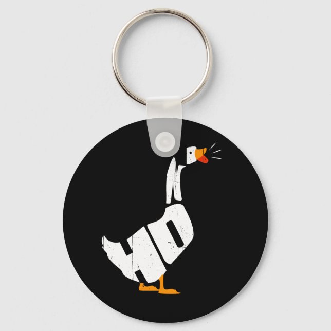 Honk Goose Distressed Typography Keychain (Front)