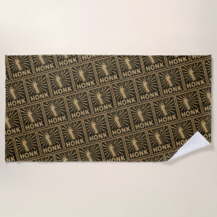 Honk Goose Funny Duck Chicken Meme Beach Towel