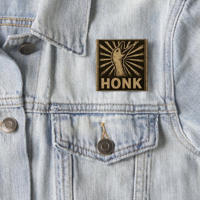 Honk Goose Funny Duck Chicken Meme Button (In Situ)