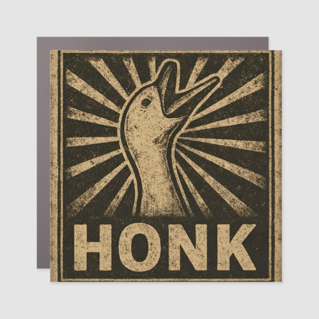 Honk Goose Funny Duck Chicken Meme Car Magnet (Front)