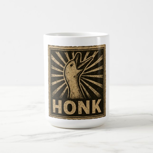 Honk Goose Funny Duck Chicken Meme Coffee Mug (Center)