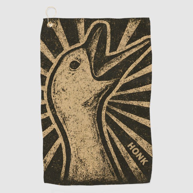 Honk Goose Funny Duck Chicken Meme Golf Towel (Front)