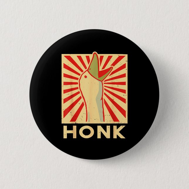 Honk Goose - Funny Duck Chicken Meme Idea  Button (Front)