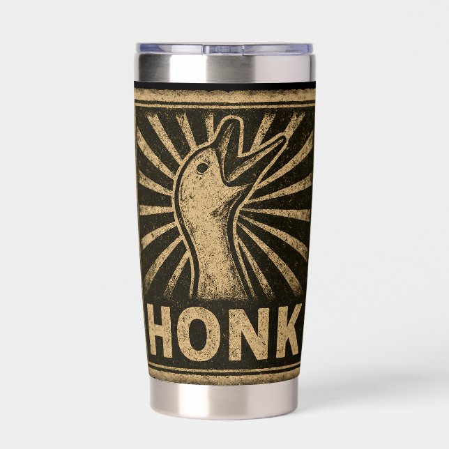 Honk Goose Funny Duck Chicken Meme Insulated Tumbler (Back)
