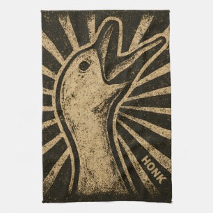 Honk Goose Funny Duck Chicken Meme Kitchen Towel