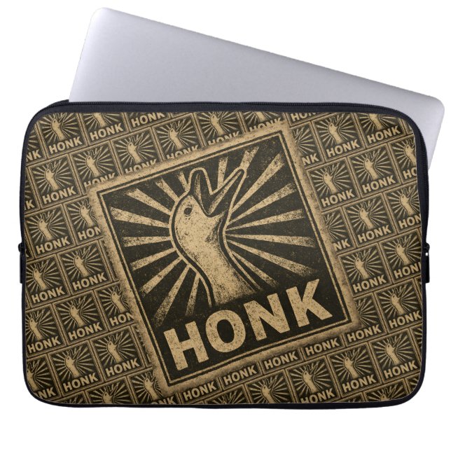 Honk Goose Funny Duck Chicken Meme Laptop Sleeve (Front)