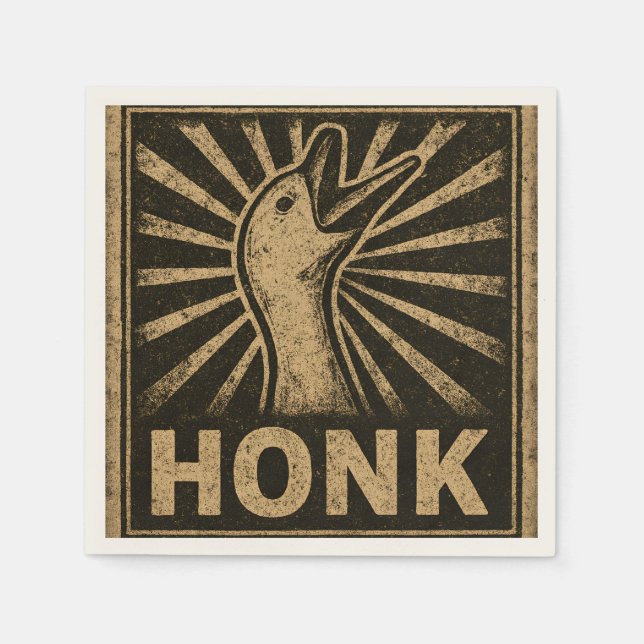 Honk Goose Funny Duck Chicken Meme Napkins (Front)
