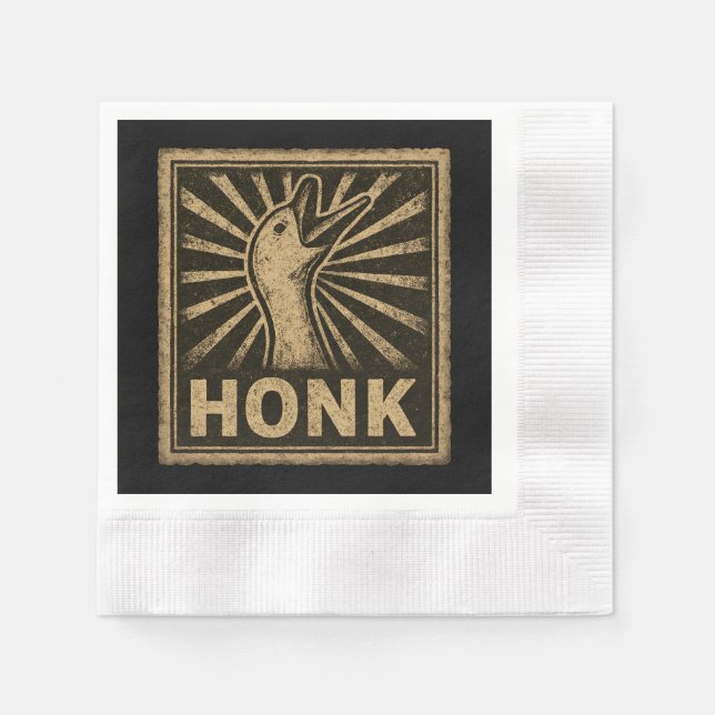 Honk Goose Funny Duck Chicken Meme Napkins (Front)