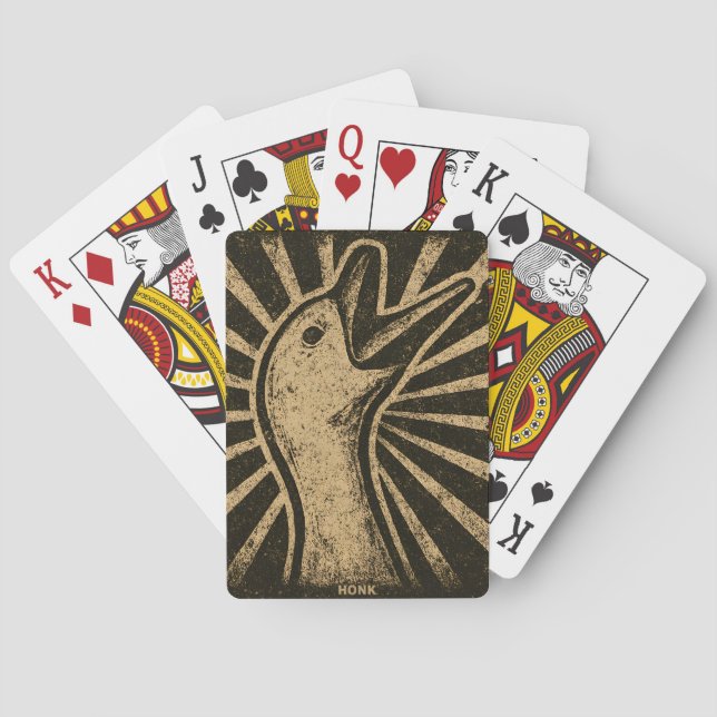 Honk Goose Funny Duck Chicken Meme Poker Cards (Back)