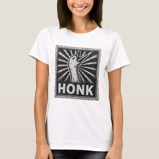 Honk Goose Funny Duck Chicken Meme T-Shirt (Front)